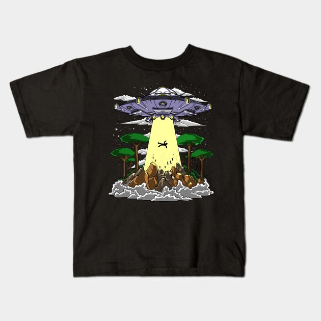 Alien Abduction Kids T-Shirt by underheaven